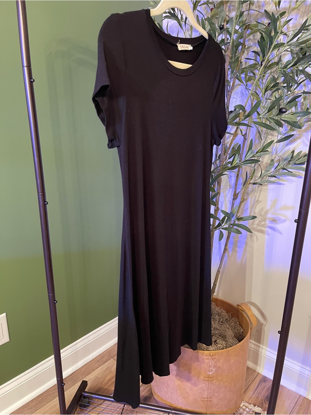 Rolla Coster Black Maxi Short-Sleeve T-Shirt Dress